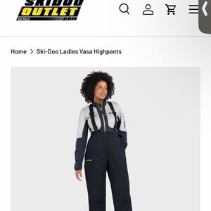 Ski-Doo Vasa Insulated Snow Bib Pants! Sz Small  Navy!